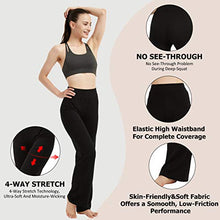 Load image into Gallery viewer, FELEMO Black Bootcut Flare Yoga Pants for Women Loose Fit High Waisted Yoga Sweatpants for Women Bootleg Work Pants Plus Size Maternity Lounge Pants Tummy Control Soft Bootcut Workout Pants Black XXL