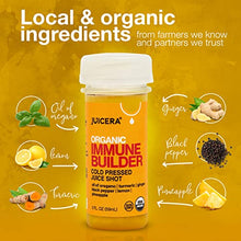 Load image into Gallery viewer, JUICERA Organic Immune Boost Immune Builder Wellness Shots - 12 Pack - USDA Organic Cold Pressed Juice Shots with Anti-Inflammatory Immune Shot Blend of Ginger & Turmeric - Liquid Vitamin Shot