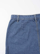 Load image into Gallery viewer, Choies Women's Blue High Waist Button Denim Mini Skirt with Side Pockets S
