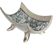 Load image into Gallery viewer, Creative Scents Schonwerk Centerpiece Bowl- Crackled Mosaic Design- Functional Table Decorations- Centerpieces for Dining/Living Room - Best Wedding/Birthday (Silver)