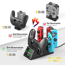 Load image into Gallery viewer, Switch Controller Charger Dock Station Compatible with Nintendo Switch Joycon&Pro Controller, OIVO Upgraded 5-in-1 Switch Remote Controller Charger for Nintendo Switch - 2.8FT Type C Cable Included