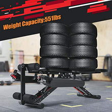 Load image into Gallery viewer, MaxKare Weight Bench Adjustable Workout Bench for Home 2020 New Model with Elastic Rope System for Arm Leg Extension Curl Incline/Decline Foldable Bench/Rope Intensity Can Replace Dumnbells 8-40lbs