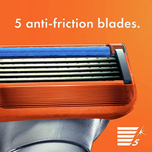 Load image into Gallery viewer, Gillette Fusion5 Razors for Men, 1 Gillette Razor, 4 Razor Blade Refills, Lubrastrip for a More Comfortable Shave