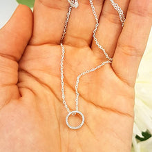 Load image into Gallery viewer, 0.10 Carat (ctw) Round White Diamond Circle Pendant 1/10 CT (Silver Chain Included), 14K White Gold