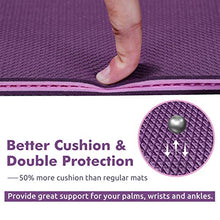 Load image into Gallery viewer, Ewedoos Yoga Mat Non Slip TPE Yoga Mats Exercise Mat Eco Friendly Workout Mat for Yoga, Pilates and Floor Exercise Thick Fitness Mat Carry Strap Included (Purplepink)