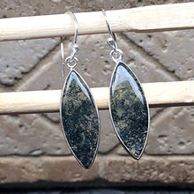 Load image into Gallery viewer, Natural Green Moss Agate 925 Solid Sterling Silver Earrings 40mm
