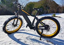 Load image into Gallery viewer, vtuvia Electric Bike for Adults, 26" 4.0 Fat Tire Ebikes, 48V 13Ah Removable Lithium-Ion Battery Waterproof City Bicycle Electric 7 Speeds Gear, Hunting Beach Snow Electric Bicycles (Yellow)