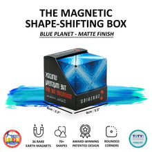 Load image into Gallery viewer, SHASHIBO Shape Shifting Box - Award-Winning, Patented Fidget Cube w/ 36 Rare Earth Magnets - Extraordinary 3D Magic Cube – Shashibo Cube Magnet Fidget Toy Transforms Into Over 70 Shapes (Blue Planet)