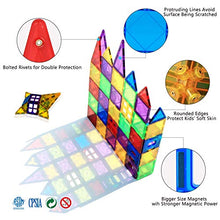 Load image into Gallery viewer, Magnet Building Tiles 130 Pcs 3D Toys Magnets Magnetic Blocks Set Preschool Toys Gifts for 3 4 5 Years Old Age Boys Girls and Toddlers.
