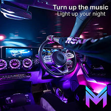 Load image into Gallery viewer, Mega Racer LED Lights for Car Interior - 48 LED RGB Chips Over 16 Million Customizable Colors, Music Sync and 27 Style Effects Waterproof, App Controlled iPhone Android Compatible, Car Charger DC 12V