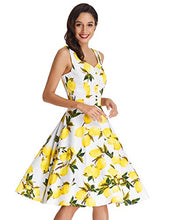 Load image into Gallery viewer, Belle Poque 1950s Retro Party Yellow Lemon Print Homecoming Dress L BP416-3