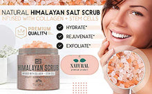 Load image into Gallery viewer, M3 Naturals Himalayan Salt Scrub Infused with Collagen and Stem Cell Natural Exfoliating Body and Face Souffle for Acne Cellulite Dead Skin Scars Wrinkles Cleansing Exfoliator 12 oz