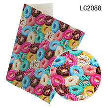 Load image into Gallery viewer, 5pcs Fake Leather Fabric for Sewing Clothe Furniture Eco Imitation Sheets Donuts Pattern DIY Bow Hair Accessories Supplies 2230cm/A4
