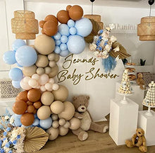 Load image into Gallery viewer, 146PCS Brown Nude Coffee Blue Boho Balloons Balloon Garland Arch Kit, Safari Wild One Teddy Bear We Can Bearly Wait Baby Shower Gender Reveal Birthday Theme Party Decorations for Boys Boy Girl
