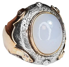 Load image into Gallery viewer, Sterling Silver Men Ring, Natural Moonstone Stone, Free Express Shipping