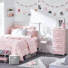 Load image into Gallery viewer, mDesign Twin All-Season Down Alternative Comforter - Quilted Duvet Insert or Stand-Alone Comforter - Plush Hypoallergenic Microfiber Fill, Box Stitched - Machine Washable - Light Pink