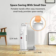 Load image into Gallery viewer, Oil Heater, 700W Air Choice Oil Filled Radiator Heater with Thermostat, Indoor Quiet Heater Heat Up 120 Square Feet quickly, Automatic Power-off and Durable Radiator Heater