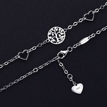 Load image into Gallery viewer, BlingGem Women's Tree of Life Bracelet White Gold-Plated 925 Sterling Silver Family Tree Symbol Love Heart Charm Gift for Women