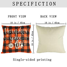 Load image into Gallery viewer, CandoCraft Thanksgiving Fall Throw Pillow Covers 18x18 Set of 4 Autumn Fall Home Decor Farmhouse Buffalo Plaid Pillow Covers Holiday Harvest Pumpkin Decorations