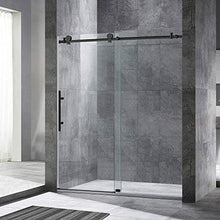 Load image into Gallery viewer, WOODBRIDGE MBSDC6076-MBL Frameless Sliding Glass Shower Door | 56"-60"W x 76"H | Matte Black Finish