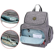 Load image into Gallery viewer, Qimiaobaby Multi-Function Baby Diaper Bag Backpack with Changing Pad and Portable Insulated Pocket (Grey)