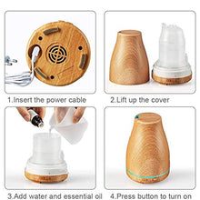 Load image into Gallery viewer, CWH&WEN 120Ml Aroma Essential Oil Diffuser Portable Aromatherapy Cool Mist Humifidier with 7 Changing LED Lights, Timer Settings, Waterless Auto Shut Off,Brown