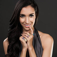 Load image into Gallery viewer, BERRICLE Rhodium Plated Sterling Silver Canary Yellow Cushion Cut Cubic Zirconia CZ Statement 3-Stone Cocktail Anniversary Fashion Right Hand Ring Size 7