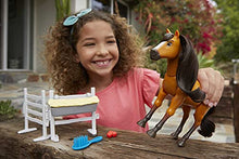 Load image into Gallery viewer, Mattel Spirit Untamed Forever Free Spirit Horse (8-in) with Realistic Walking Feature, Neighing Sounds, Long Mane & Tail Hair, Brush, Hay Bale, & Apple Snack Accessories