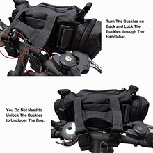 Load image into Gallery viewer, BraveHawk OUTDOORS Bike Handlebar Bag, 900D Nylon Oxford Multi-Purpose Tactical Waist Bag Water Resistant Bicycle Cycling Pack (Black)