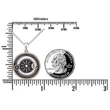 Load image into Gallery viewer, 925 Sterling Silver Jewelry Oxidized Vintage Sun and Moon Pendant Necklace, 18 Inches Box Chain