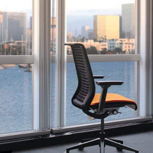 Load image into Gallery viewer, Steelcase Think Chair, Licorice 3D Knit with Grey Fabric Seat (Renewed)