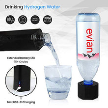 Load image into Gallery viewer, Le Angelique 2021 HYdra - Hydrogen Rich Water Bottle Generator + Gas Inhaler | 1.6 PPM Max Concentration Molecular H2 Maker Machine | PEM Membrane & SPE Technology Ionizer | USB Recharge (Black)