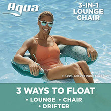 Load image into Gallery viewer, AQUA Mosaic 3-in-1 Pool Chair Lounge, Inflatable Pool Float, Multi-Purpose Pool Chair (Lounge, Drifter, Chair), Green Mosaic