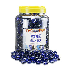 Load image into Gallery viewer, Uniflasy 1/2 Inch Fire Glass for Fire Pit, Fire Glass Beads, Fire Glass Drops for Natural or Propane Fireplace, Garden Landscaping, Safe for Outdoors Indoors Firepit Glass, 10 Pound, Cobalt Blue