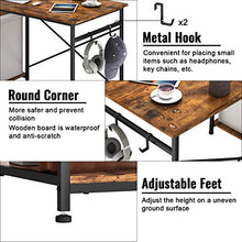 Load image into Gallery viewer, Engriy Writing Computer Desk 47", Home Office Study Desk with 2 Storage Shelves on Left or Right Side, Industrial Simple Style Wood Table Metal Frame for PC Laptop Notebook