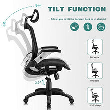 Load image into Gallery viewer, Gabrylly Ergonomic Mesh Office Chair, High Back Desk Chair - Adjustable Headrest with Flip-Up Arms, Tilt Function, Lumbar Support and PU Wheels, Swivel Computer Task Chair