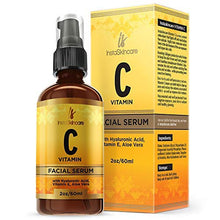 Load image into Gallery viewer, Vitamin C Serum for Face (2oz) with Hyaluronic Acid and Vitamin E Natural Skin Care Facial Treatment Neck & Chest Anti-Aging Serum Fights Pigmentation Fine Lines and Wrinkles