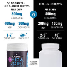 Load image into Gallery viewer, DOGSWELL Hip and Joint Supplement for Dogs - Soft Chews with Glucosamine, Chondroitin, MSM, Boswellia & Turmeric, 1 Pound