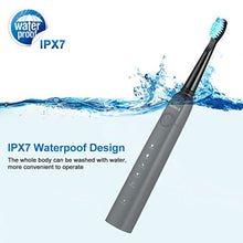 Load image into Gallery viewer, Electric Toothbrush, Sonic Rechargeable Eletronic Toothbrushes for Adults, Electronic Toothbrush with 2 Waterproof Replacement Brush Heads Power Clean as Dentist, Black