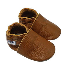Load image into Gallery viewer, Mejale Baby Soft Soled Leather Moccasins Anti-Slip Infant Toddler Shoes First Walkers(Brown,12-18 Mos)