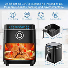 Load image into Gallery viewer, LC POWER Air Fryer,Large Electric Hot Air Fryers Oven Oilless Cooker(Recipe book),Bake Roast Reheat Deep Fryer,LED Digital Touch Screen,8 Cooking Presets,Nonstick Square Frying Pot with Preheat & Shake Reminder,Auto Shut-off and Memory Function,1500W,4.0