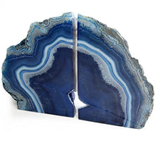 Load image into Gallery viewer, The Royal Gift Shop: Blue Genuine Brazilian Extra Quality Agate Bookends - Home Decor (Blue, 2-3 lbs)