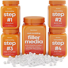 Load image into Gallery viewer, Dan&Darci Rock Tumbler Grit Refill Kit - 3.5 Pounds Grits Media + Poly Plastic Pellets - Rock Polishing Media - Polish for Any Brand Tumbler - Rock Tumbling Supplies - Stone Polisher