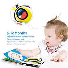 Load image into Gallery viewer, beiens Baby Books Toys, High Contrast Black and White Books Non Toxic Fabric Touch and Feel Crinkle Cloth Books Early Educational Stimulation Toys for Infants Toddlers, Baby Gift Soft Toys Mirror