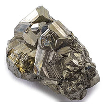 Load image into Gallery viewer, KALIFANO Natural Pyrite Cluster - High Energy Iron Piedra Pirita from Spain with Healing Properties (Information Card) Fools Gold Rock Reiki Crystal Used for Increased Willpower and Manifestation