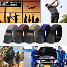 Load image into Gallery viewer, WHIPPY 2 Pack Elastic Stretch Belt for Men, Nickle Free Hiking Nylon Belt in YKK Buckle (Black Gray, Fit Pants Below 35 Inches)