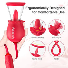 Load image into Gallery viewer, Rose Sex Toy for Womens Sex - 3in1 Upgrade Rose Sex Stimulator for Women with 7 Tongue Licking & 3 Thrusting Vibrator Dildo Adult Sex Toys for Couples G Spot Vibrators Clitoral Nipple Quick Pleasure