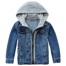 Load image into Gallery viewer, Banibear Toddler Boys Hooded Denim Jacket Coat Kids Children Zipper Windproof Hoodie Outerwear, Blue, Size 4-5 Years(Tag110)