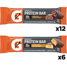 Load image into Gallery viewer, Gatorade Whey Protein Bars, Variety Pack, 2.8 oz bars (Pack of 18)