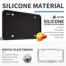 Load image into Gallery viewer, Aujen Silicone License Plate Frames Black, 2 Pack Car License Plate Covers, Universal US Car Black License Plate Holders BracketsRust-Proof, Rattle-Proof, Weather-Proof ( Black)